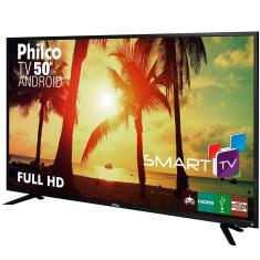 Smart TV Android LED 50&quot; Philco PTV50A17DSGWA Full HD com Wi-Fi 2 USB 3 HDMI Midiacast e 60Hz