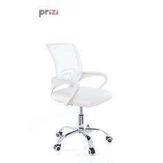 Cadeira de Escritório com Base Cromada Prizi Essencial - Branca