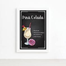 Quadro Bebida Piña Colada 22x32cm Moldura Branca
