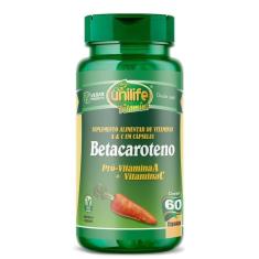 Betacaroteno Pró-vitamina A 60 Cápsulas 500mg Unilife