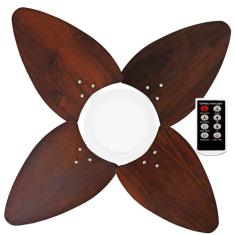 Ventilador de Teto Aspen LED 6000k Venti-Delta Branco 4Pás Imbuia 110V com Controle Remoto