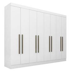 Guarda Roupa Casal 8 Portas Natasha Branco - Móveis Arapongas Branco