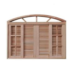 Janela de Madeira Veneziana 120x200cm 6 Folhas em Arco Rodam Natural