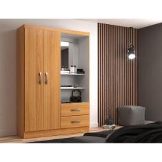 Guarda Roupa Capelinha Solteiro 2 Portas  2 Gavetas Premium Cinamomo