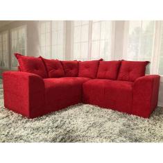 Sofá Canto Vermelho 608 Belo
