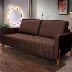 Sofá 3 Lugares Hellen Capriccio Revestido em Veludo - 210cm de Largura