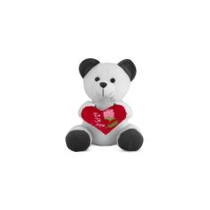 Urso De Pelúcia Preto Eu Te Amo 20 Cm Antialérgico