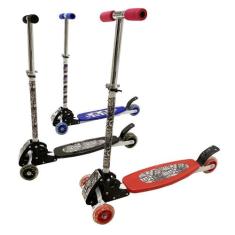 Patinete Infantil Com 4 Rodas Radicais Azul, Vermelho, Preto - BBR Toy
