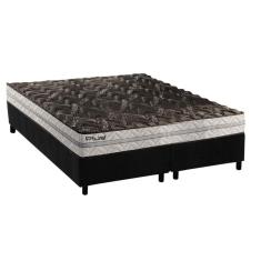 Cama Box Baú Queen: Colchão Espuma D33 Paropas Pasquale Plus Euro Pillow + Base Grey(158X198)
