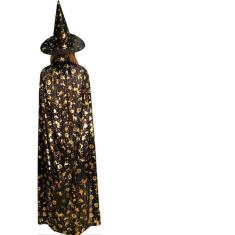 kit 2 Pçs / Conjunto Capa E Chapéu Infantil De Bruxa Para Fantasia De 