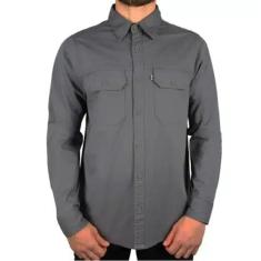 Camisa Masculina Sarja Manga Longa Slim