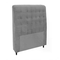 Cabeceira Solteiro 90cm Damares Suede Cinza Id Suede Cinza