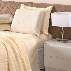 Jogo de Lençol Classic Liso Solteiro 3 peças - RT MAGAZINE, Palha