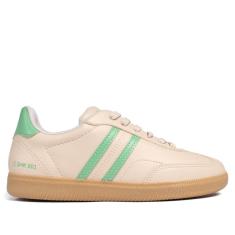 Tênis Feminino Ramarim Napa SNK 001 Bege Claro/Verde-Feminino