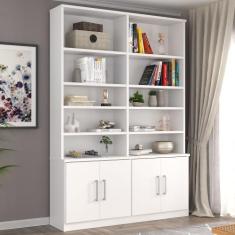 Estante de Livros Moderno MDF 154cmx223cm 4 Portas - Foscarini