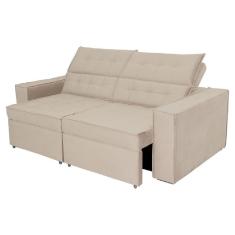 Sofá Austrália 2,50m 4 Lugares Retrátil E Reclinável D35 - Bege