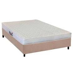 Cama Box Casal: Colchão Espuma Herval AG65 Frontier + Base CRC Suede Clean(138x188)