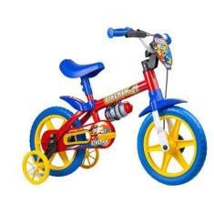 Bicicleta Infantil Aro 12 Nathor Fireman - Vermelha Com Rodinhas