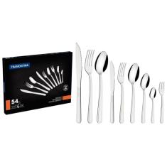 Faqueiro Búzios 54 Peças em Aço Inox com Facas para Churrasco Tramontina 23799/077