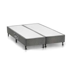Cama Box Base Universal King Gold Star Suede Gray (193x203x27) - Casto