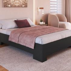 Cama de Casal Queen Box com Estrado Fixo 160 Xangai Grafite