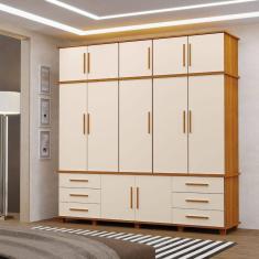 Guarda Roupa 6 Gavetas 5 Portas Londres Mdf Casal Industrial