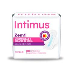 Absorvente Intimus 2 em 1 com abas 8 unidades
