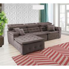 Sofá Orlando 2.80x1.90m com Chaise, Retrátil e Reclinável - Sofisticat