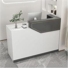 Mesa de recepção, balcão de recepção, balcão frontal com gavetas com trava, mesa de balcão de estações, balcão de recepção, balcão de varejo moderno, mesa de recepção de computador, para saguão de