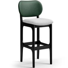 Banqueta Alta Cozinha Betta L02 Preto Verde Cinza