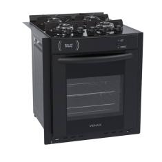 Fogão 4 Bocas de Embutir Venax Gaudí Prisma Vitreo BL a Gás GLP - Preto