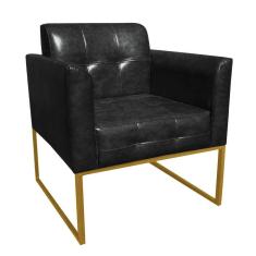 Poltrona Elisa Corano Linha Premium Base Metálica Dourado