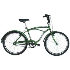Bicicleta Retro Vintage Aro 26 Masculina Beach Verde - Dalannio Bike