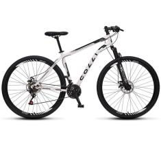 Bicicleta Athena Mountain Bike Aro 29 Quadro Aço 21 Marchas Freio a Disco Branco-bege Colli Bike