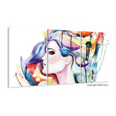 Quadro Decorativo Moderno Mulher Aquarela Sala Salão