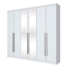 Roupeiro Casal Jade D139 Branco Com Espelho Henn