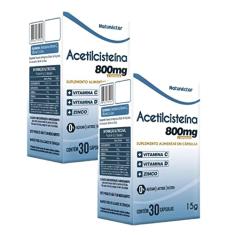 2x Acetilcisteína- NAC-30 Cáps.-800mg- Vitamina C D e Zinco