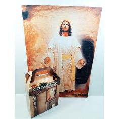 Quebra-cabeça Jesus ressureição 300 peças em MDF