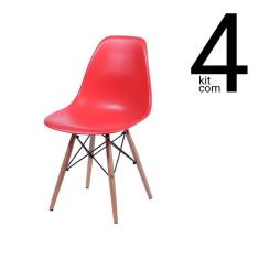 Conjunto 4 Cadeiras Eames Dsw - Vermelho