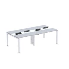 Mesa de Plataforma Dupla para 4 Pessoas Corporativa 160X120/4P PDC16/12/4P Cinza/Branco