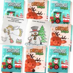 Livros para colorir ArtCreativity Christmas Kids, pacote de 12