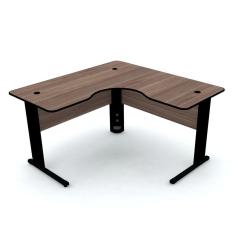 Mesa Em L P/ Escritório 130X130 Pandin Maxxi - Walnut/Preto
