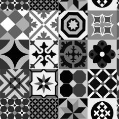 Papel de Parede Lavável Vidrado Português Preto 9m - Colaí