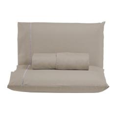 Jogo de Lençol Casal 300 Fios Ponto Palito 100% Algodão 3 Peças - MF E