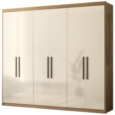 Guarda Roupa Casal MDF 06 Portas 62080 Amendola Off White Demobile - D
