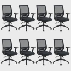 Kit 8 Cadeiras para Escritório Diretor com Nr17 Genebra