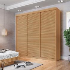 Guarda-roupa Casal 3 Portas De Correr Ripadas Samambaia Cabecasa Madeiramadeira Carvalho