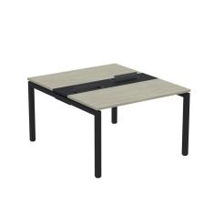 Mesa Plataforma Dupla Com Pé De Aço Para Coworking 110x140-2p Pdc11-14-2p Nogueira Casablanca-preto