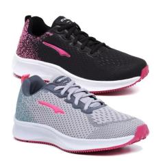 Kit 2 Tenis Academia Caminhada Feminino Esportivo Leve Casual Dia Dia 