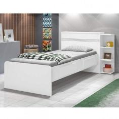 Cama Solteiro Jade com Baú 2 Gavetas Color Flex - J&A Móveis